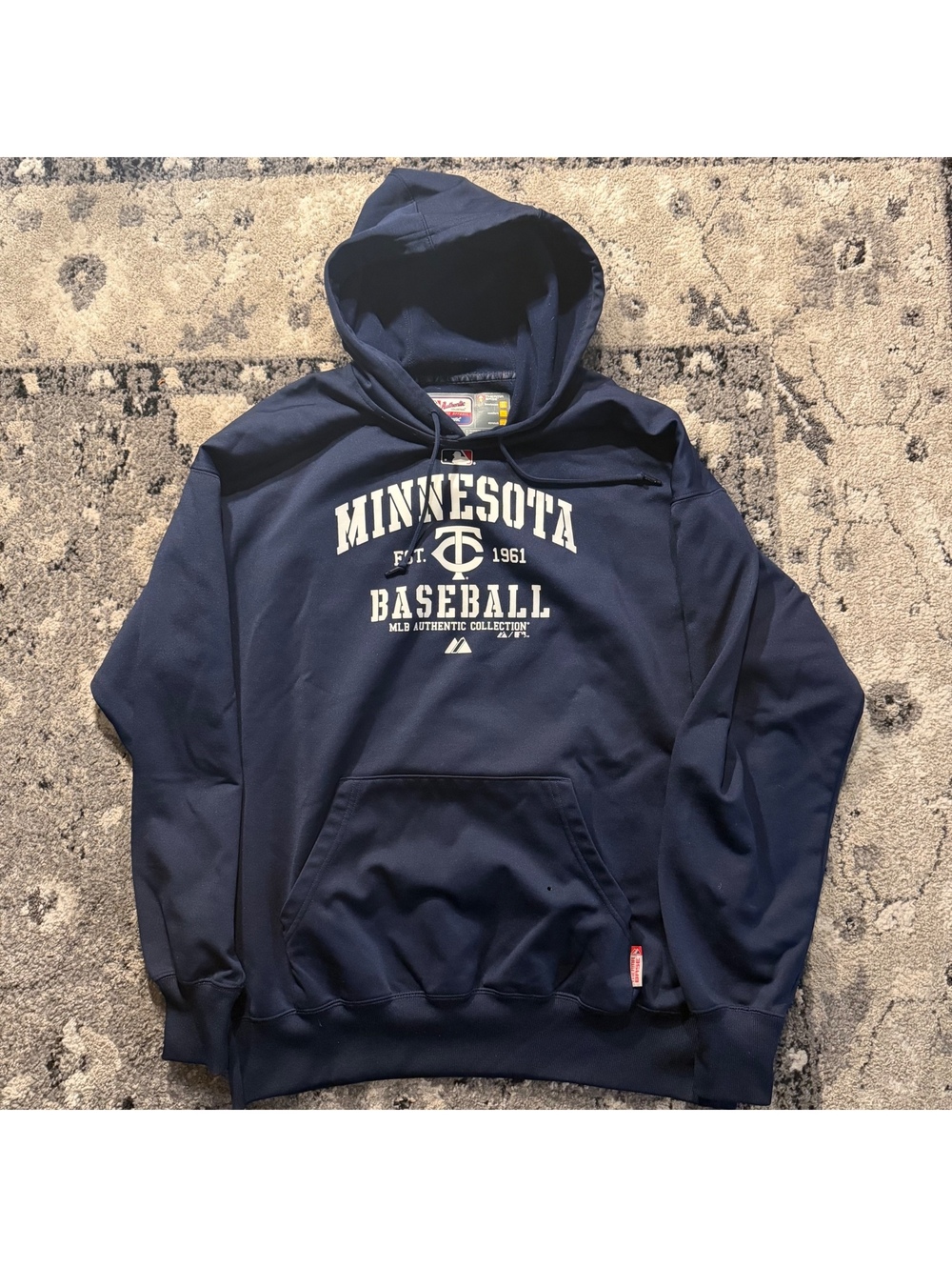 Majestic Minnesota Twins Baseball Navy Blue Hoodie Sweatshir